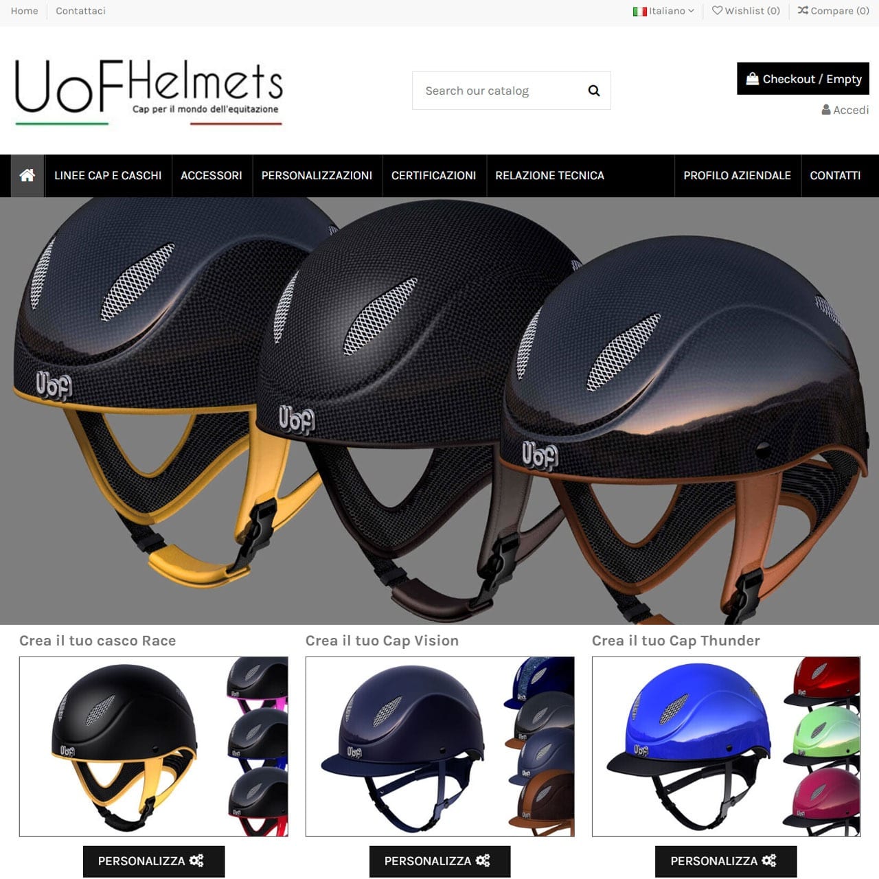 Realizzazione e-commerce UofHelmets - Tecnoacquisti.com
